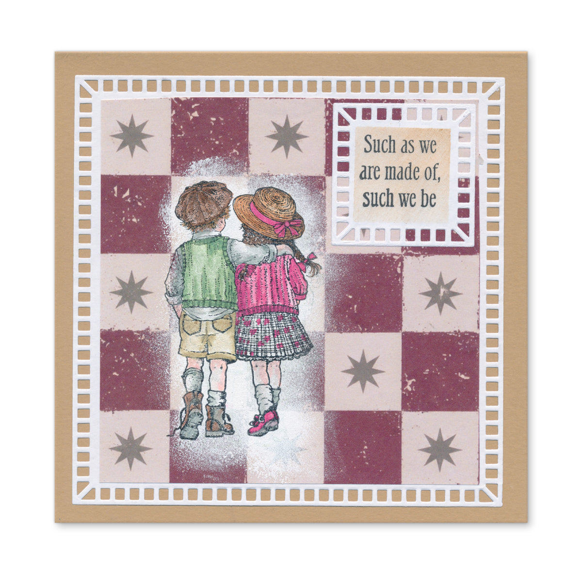 Barbara's Vintage Children Stamps & Tartan Frames Collection with FREE GIFT Blending Pen Worth £6.25