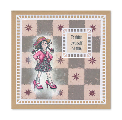 Barbara's Vintage Children Stamps & Tartan Frames Collection with FREE GIFT Blending Pen Worth £6.25