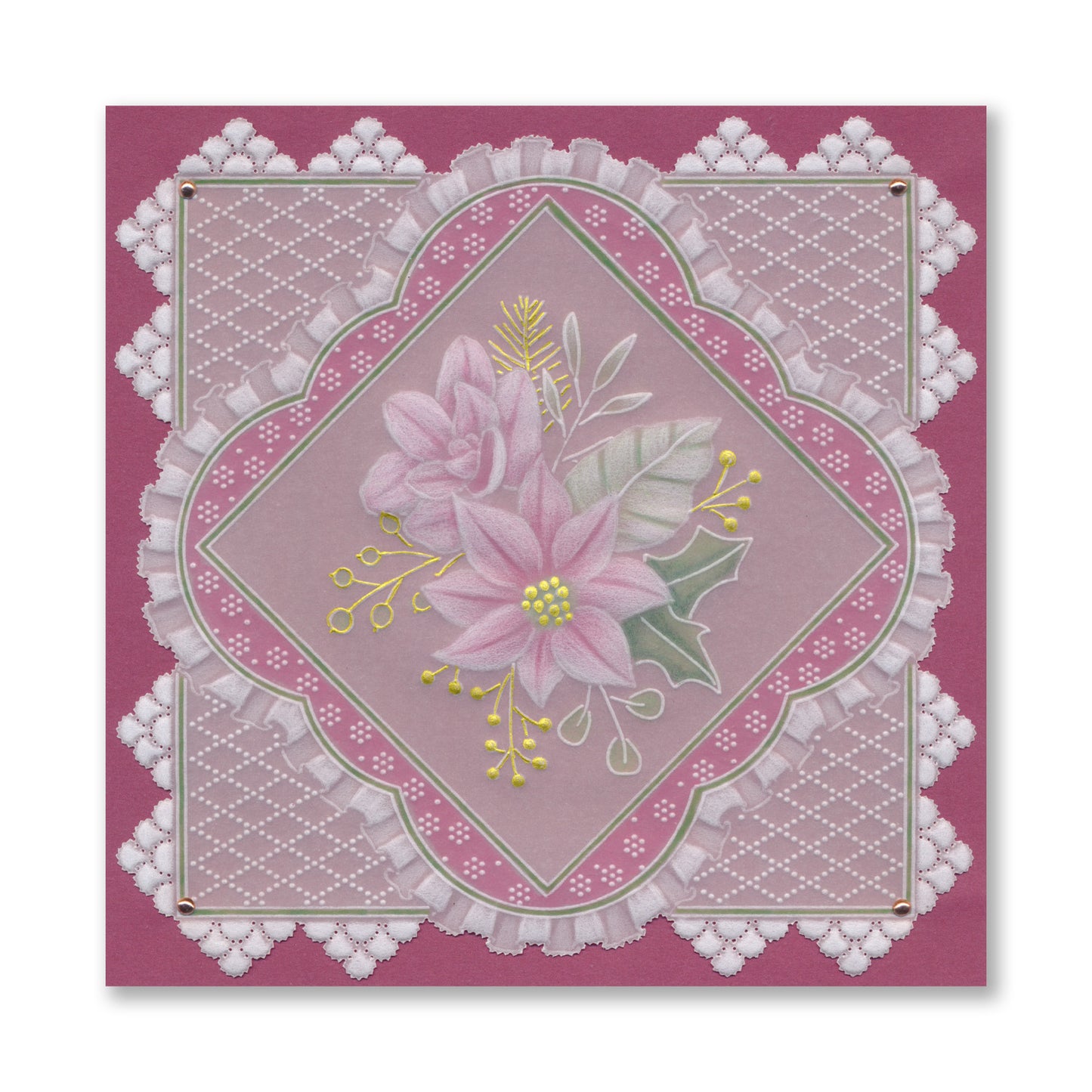 Groovi Grid Overlay - Christmas Posy A5 Square Groovi Plate