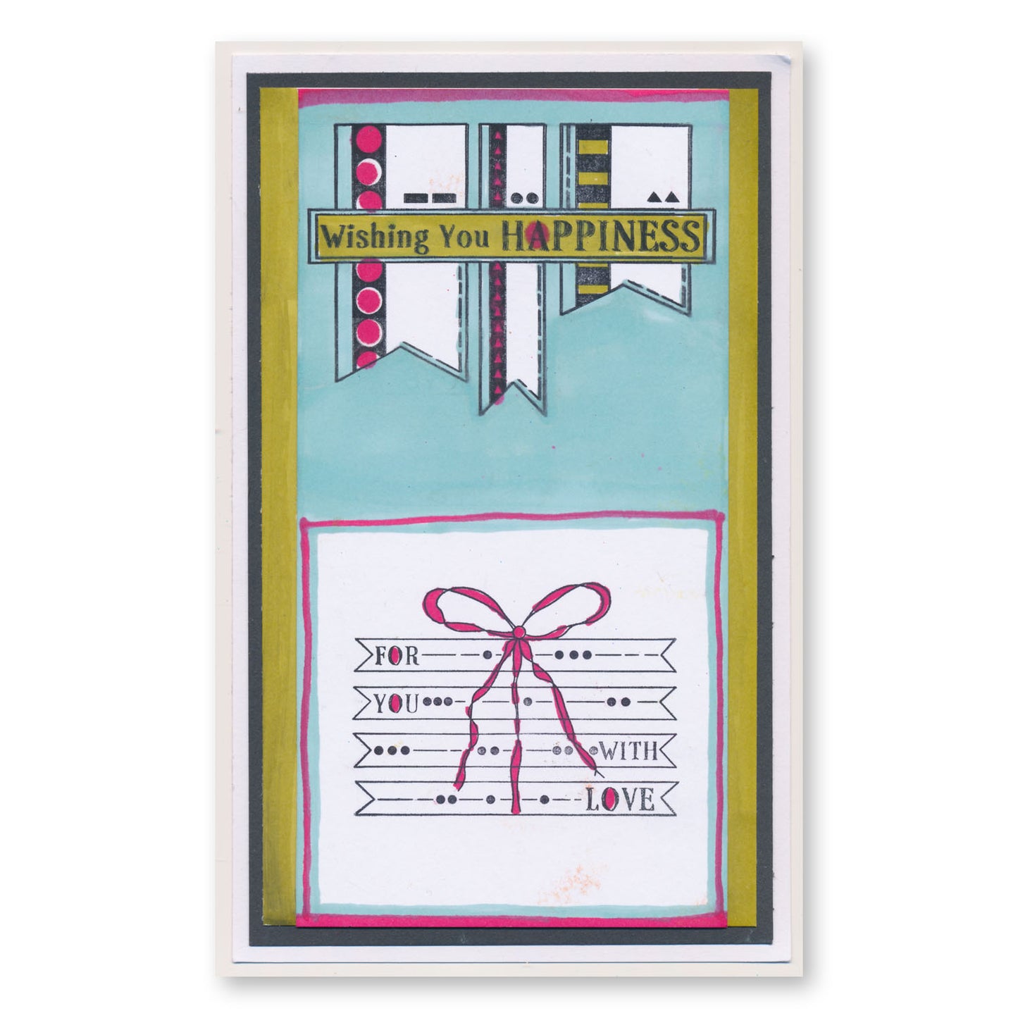KISS by Clarity - Tina's Retro Banners A5 Stamp Set