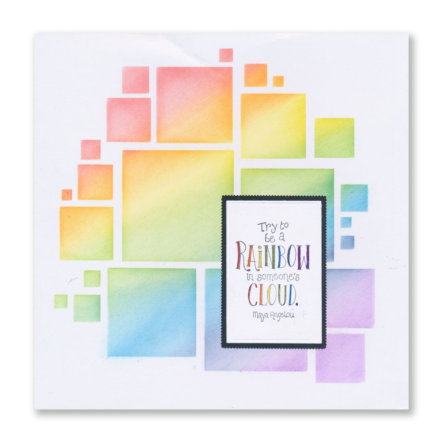 Abstract Squares Aperture Mat A4 Stencil