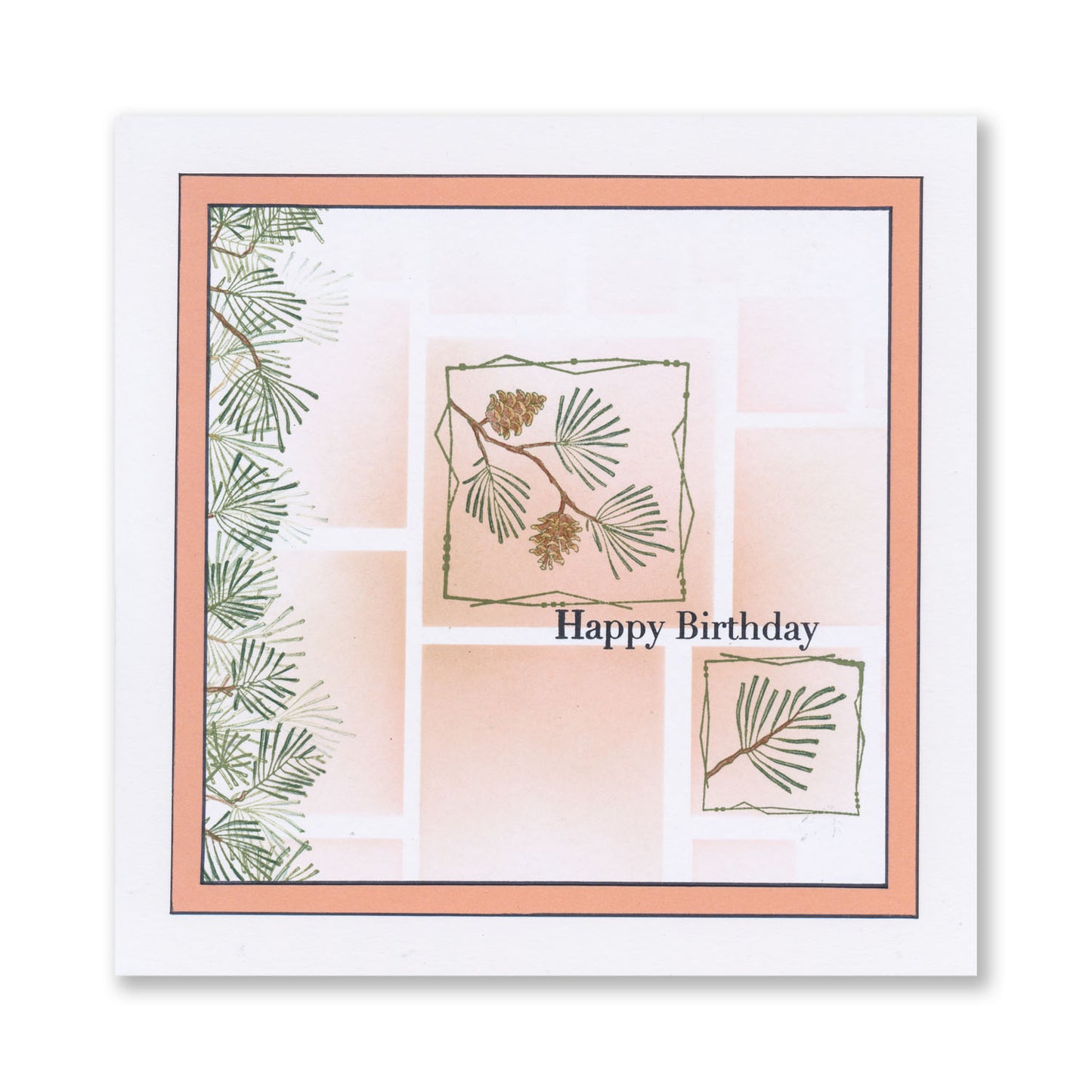 Barbara's SHAC Scots Pine Floral Panels A6 Square Stamp Set