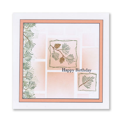 Barbara's SHAC Scots Pine Floral Panels A6 Square Stamp Set