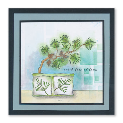 Barbara's SHAC Scots Pine Floral Panels A5 Square Stamp & Mask Set