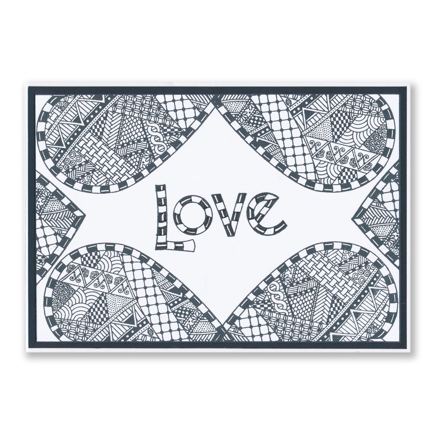 Barbara's SHAC Bijou Love Heart Doodle A6 Stamp & Mask Set