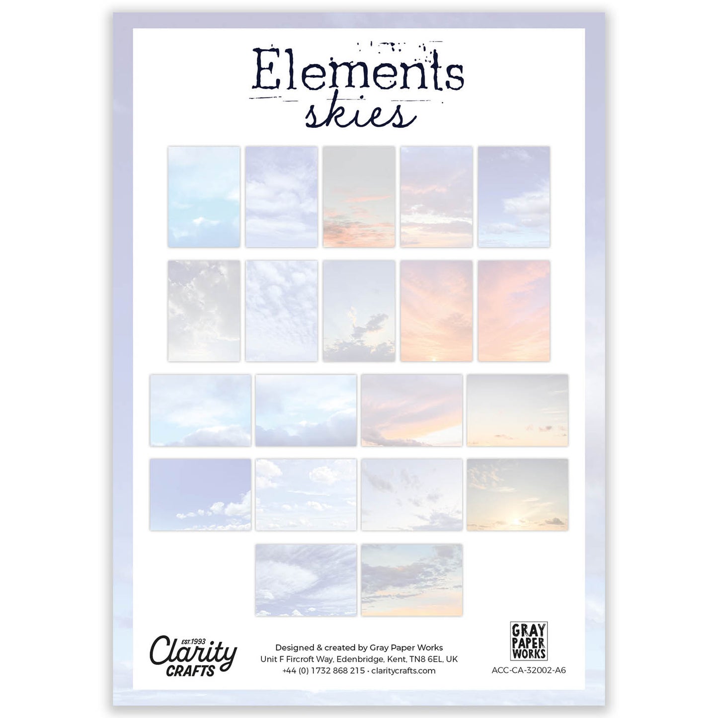 Elements - Skies A6 Toppers & Tags Card Pack