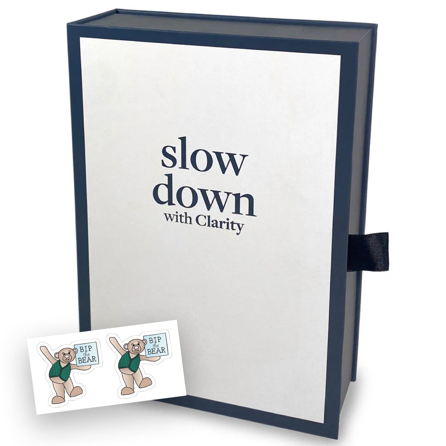 Slow Down with Clarity Deluxe Book Box with BIP the Bear Stickers