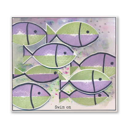 Marine themed card making project using Clarity Crafts fish stamps