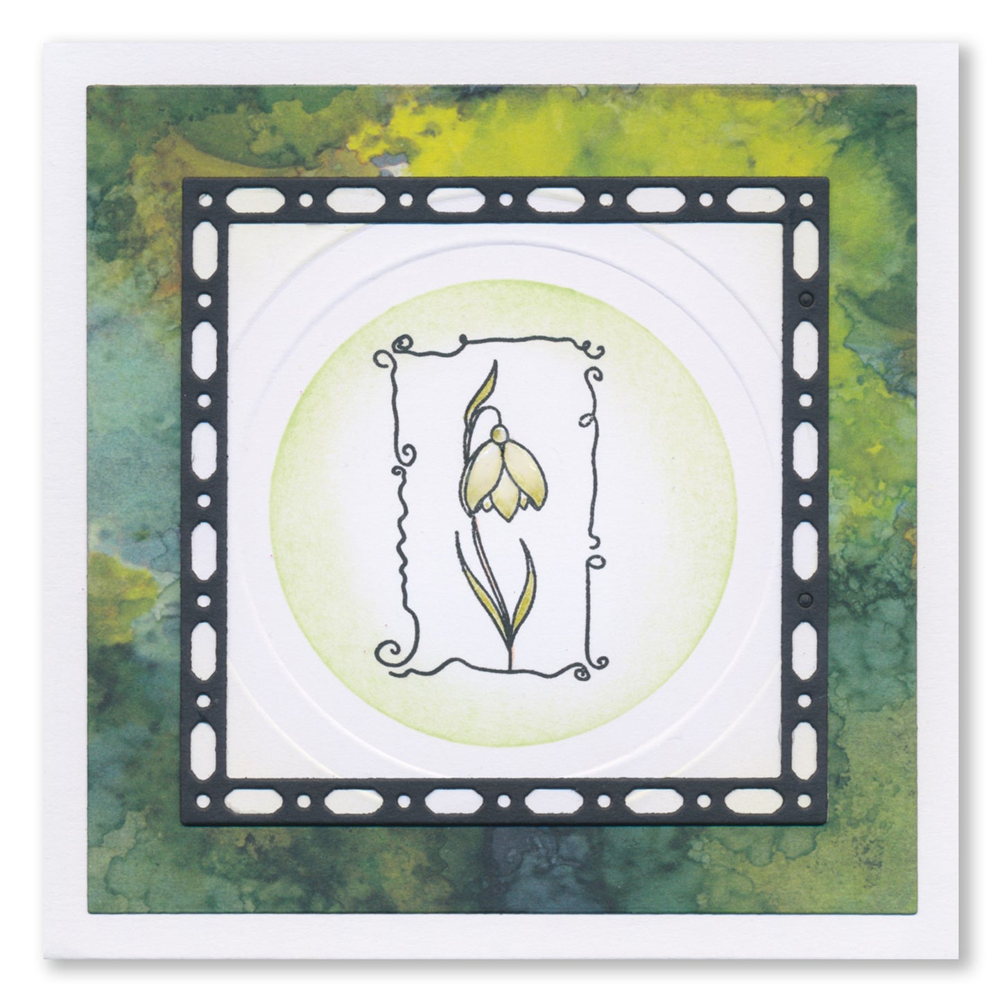 Barbara's SHAC Snowdrop Floral Panels A6 Square Stamp Set