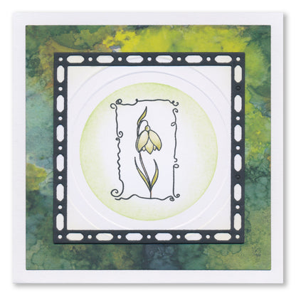 Barbara's SHAC Snowdrop Floral Panels A6 Square Stamp Set