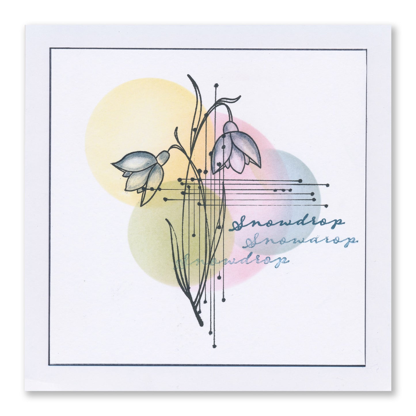 Barbara's SHAC Snowdrop Floral Panels A5 Square Stamp & Mask Set