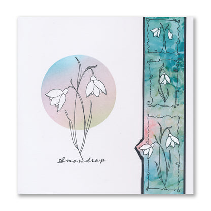Barbara's SHAC Snowdrop Floral Panels A6 Square Stamp Set