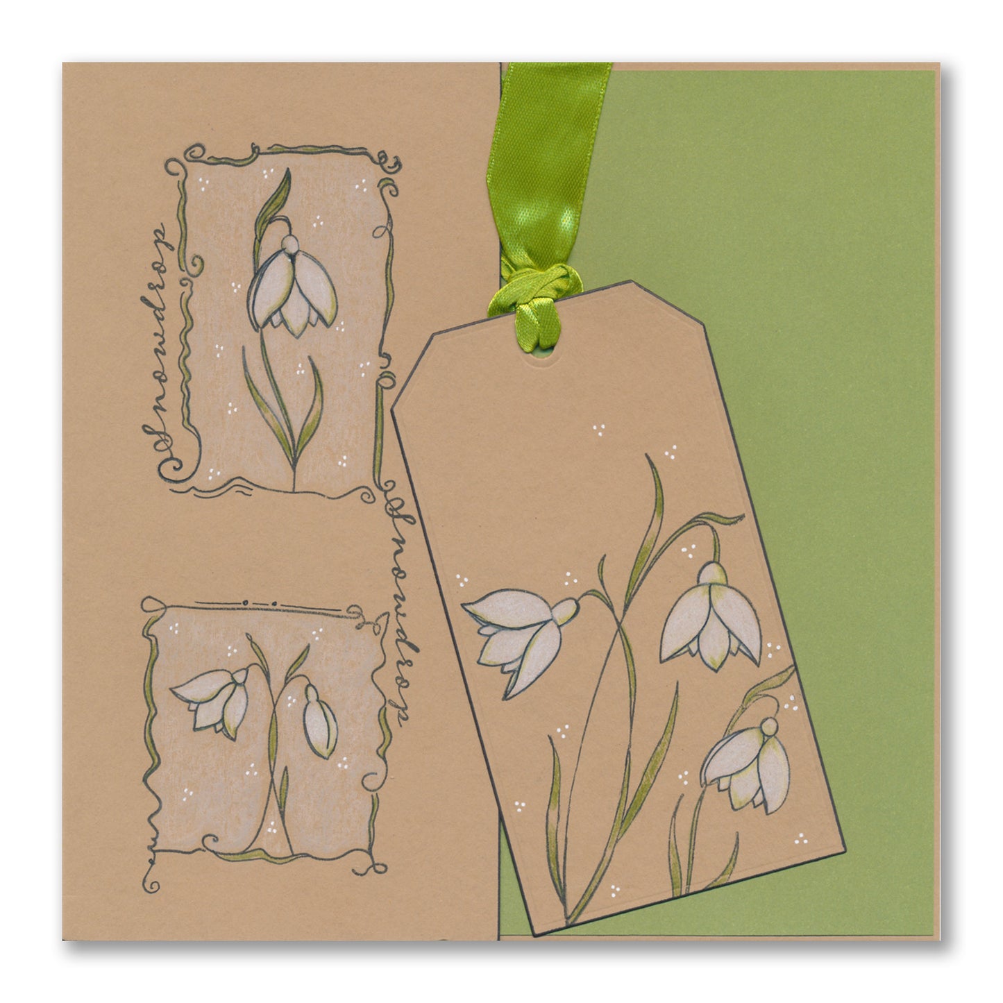 Barbara's SHAC Snowdrop Floral Panels Stamp, Mask & Stencil Trio