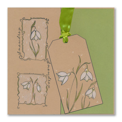 Barbara's SHAC Snowdrop Floral Panels Stamp, Mask & Stencil Trio