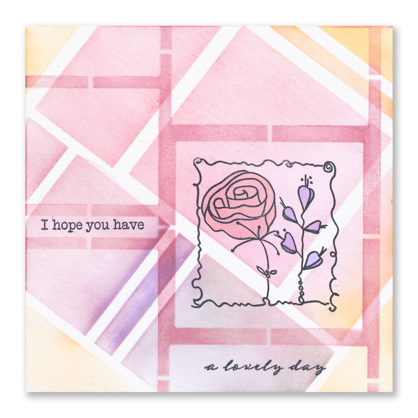 Abstract Layout 1 7" x 7" Stencil Duo