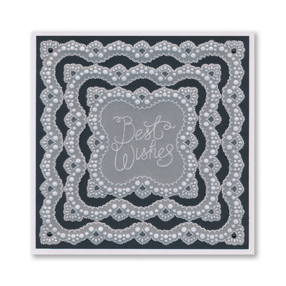 Nested Squares Lace Doily Frames A5 Square Groovi Plate