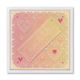 Nested Squares Lace Heart Frames A5 Square Groovi Plate