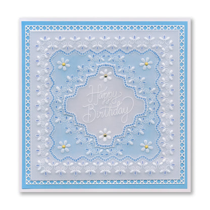 Bijou Ribbon Sentiments A6 Groovi Plate