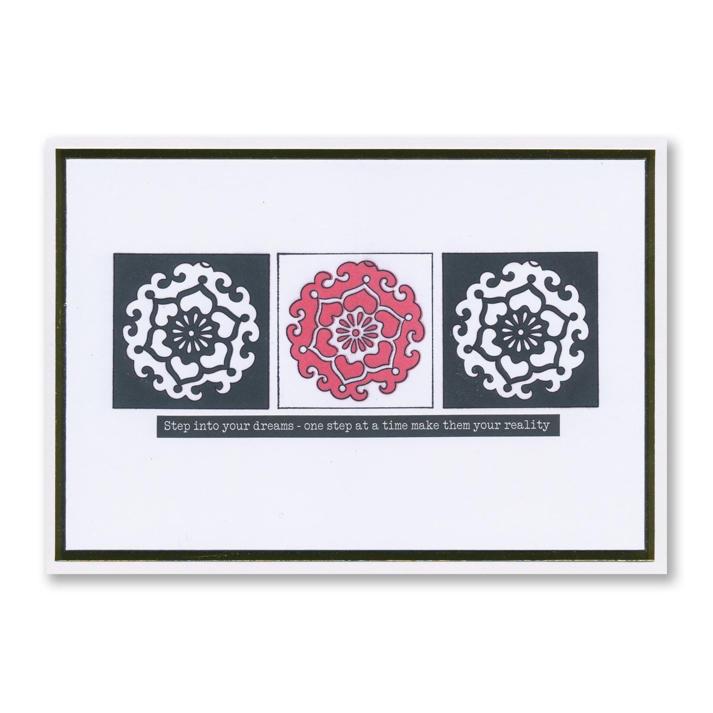 Barbara's Japanese Floral Tiles - Just to Say - Three Way Overlay A4 Stamp Set