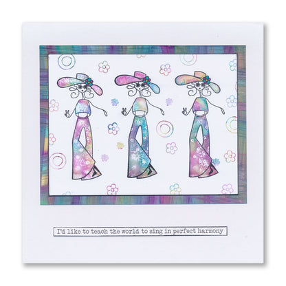 Barbara's SHAC Hippie Chicks A4 Stamp Set & A5 Groovi Plate