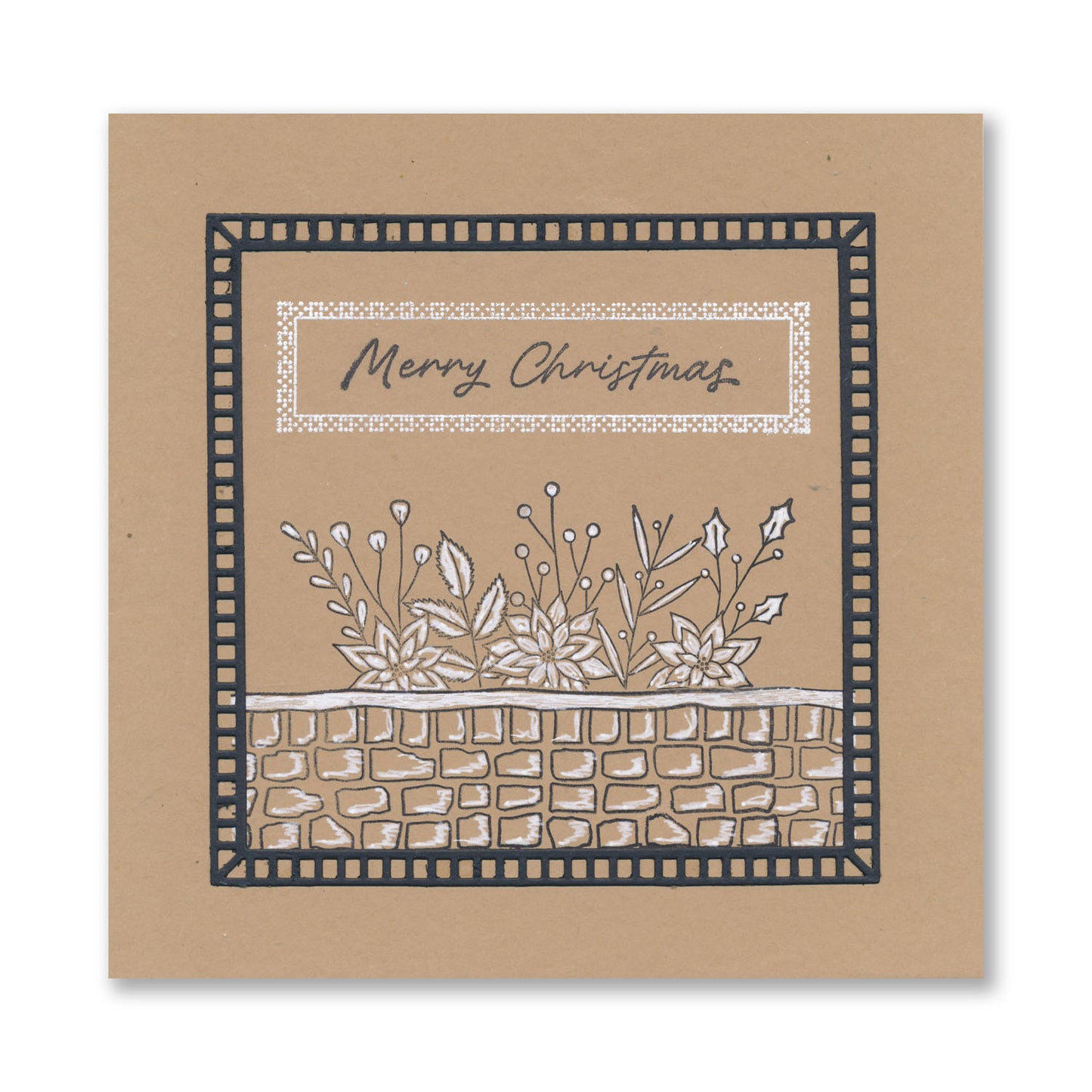 Holly & Cobblestone Wall A6 Stamp & Mask Set