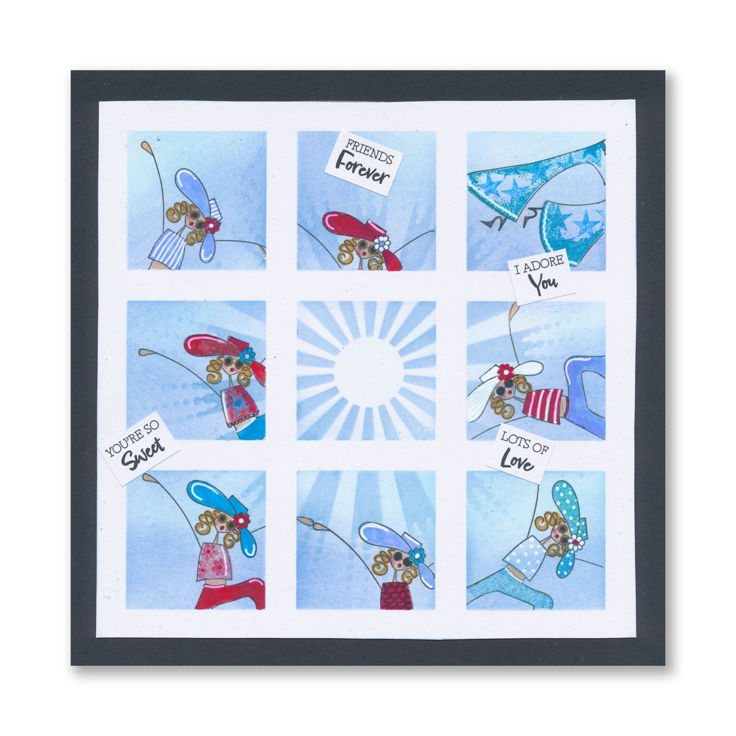 Barbara's SHAC Hippie Chicks A4 Stamp Set & A5 Groovi Plate