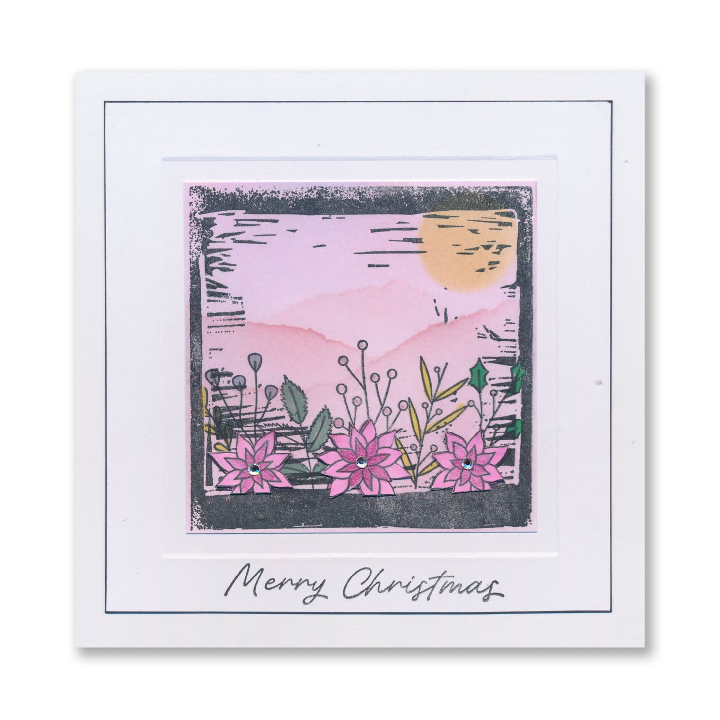 Holly & Cobblestone Wall A6 Stamp & Mask Set