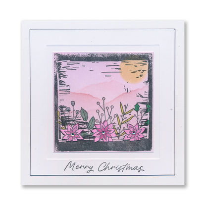 Holly & Cobblestone Wall A6 Stamp & Mask Set