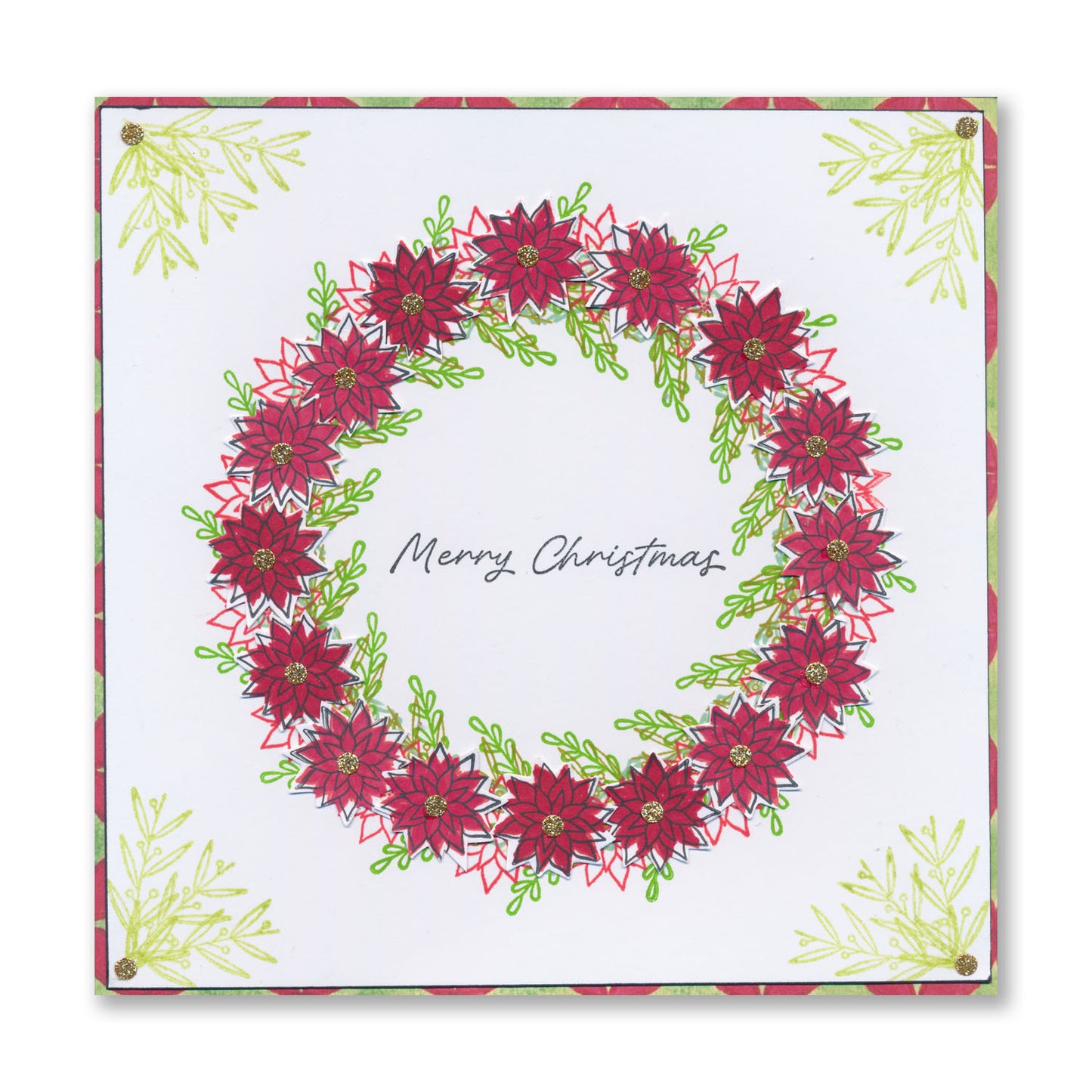 Holly & Cobblestone Wall A6 Stamp & Mask Set