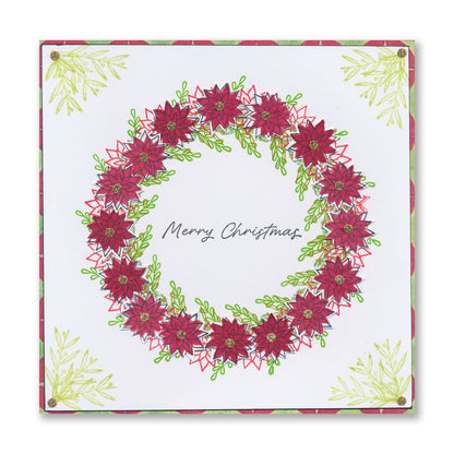 Holly & Cobblestone Wall A6 Stamp & Mask Set