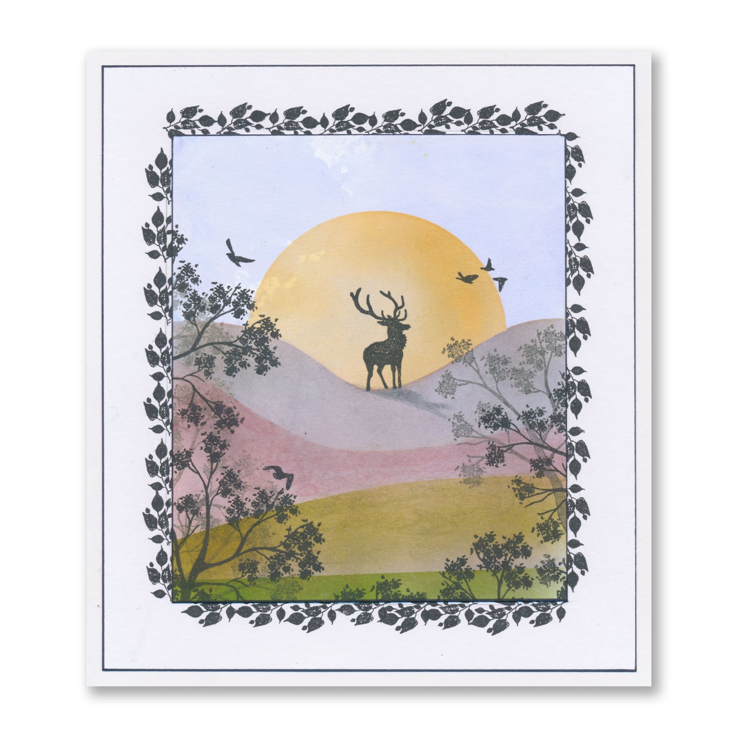 Highlands - Treescape A6 Square Stamp & Mask Set