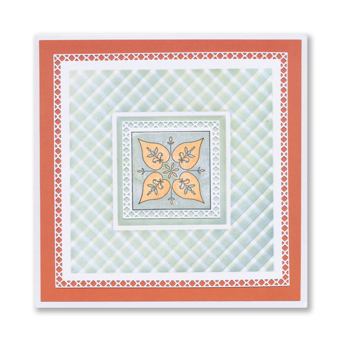 Barbara's Japanese Floral Tiles - Thank You - Three Way Overlay A4 Stamp Set