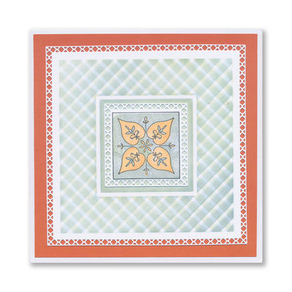 Barbara's Japanese Floral Tiles - Thank You - Three Way Overlay A4 Stamp Set