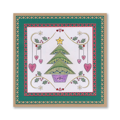 Paper Stitch by Clarity - 08 - Star Christmas Tree Embroidery Card Pack