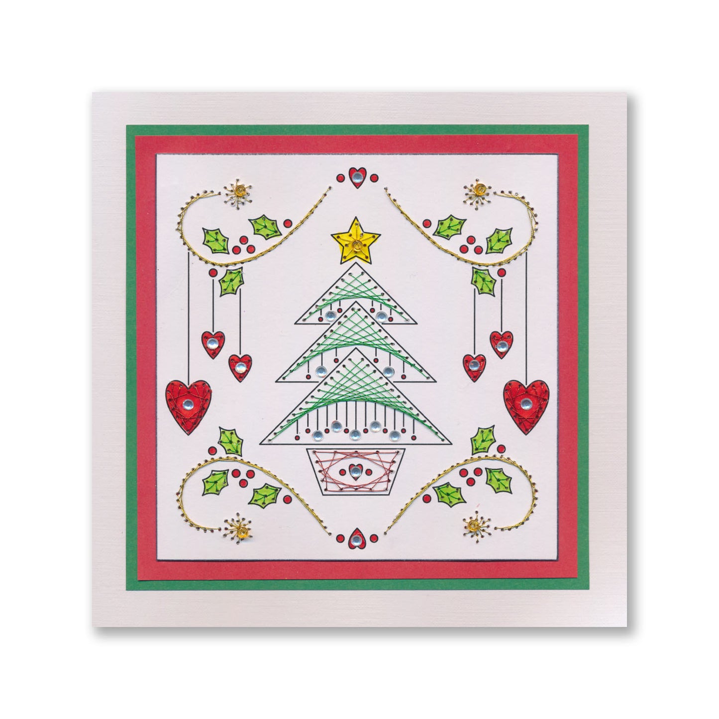 Paper Stitch by Clarity - 08 - Star Christmas Tree Embroidery Card Pack