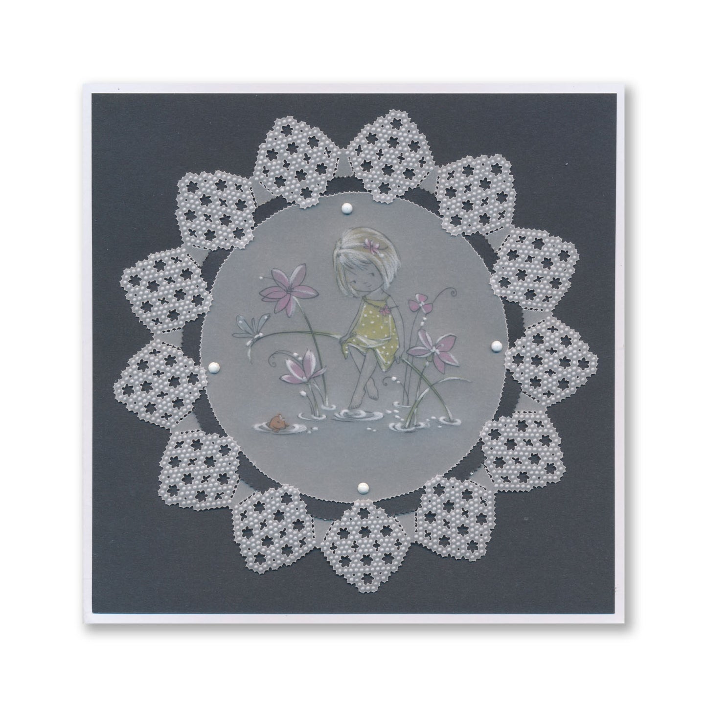 Josie's Circular (Diagonal) Lace Duet A5 Square Groovi Grid Collection