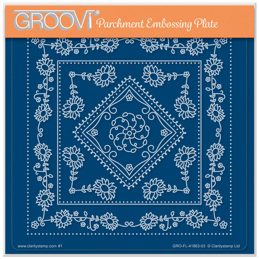 Jazz's Summer Sunflowers Frame A5 Square Groovi Plate