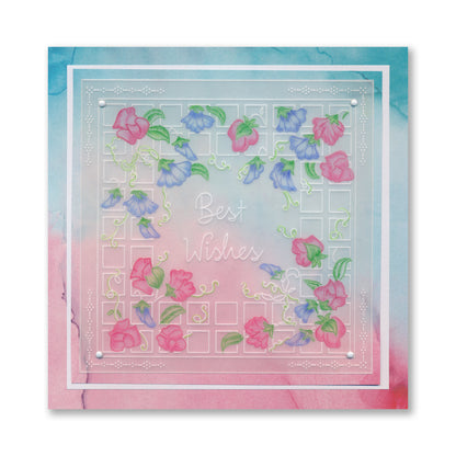Linda's Floral Shape - Sweet Pea Square Midi Groovi Plate