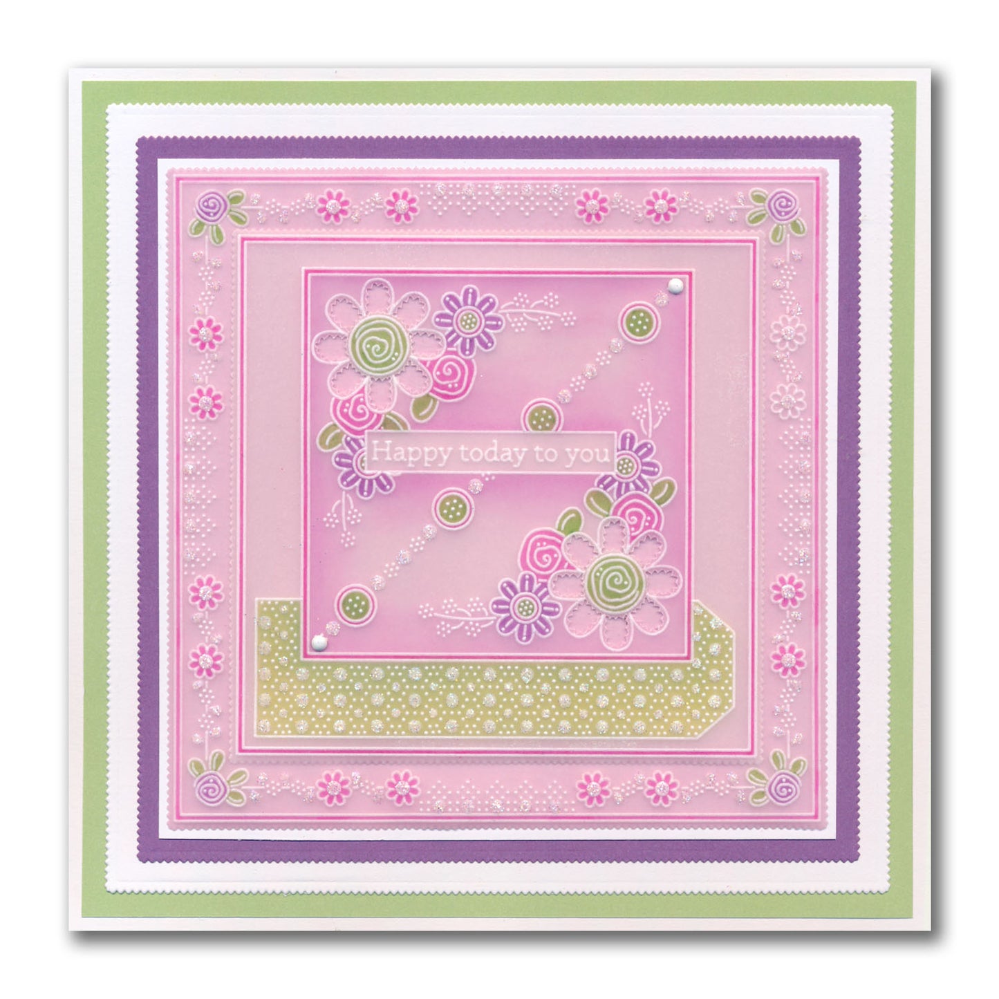 Tina's Floral Layering Parchlets A6 Square Groovi Plate Quartet
