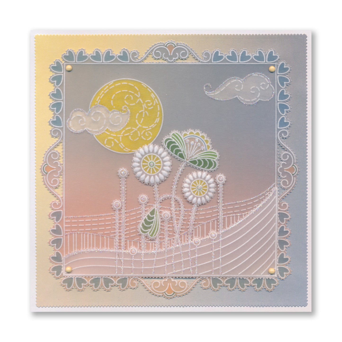 Doodle Landscapes - Field & Flowers and Flowers in a Breeze A5 Square Groovi Plate Duo