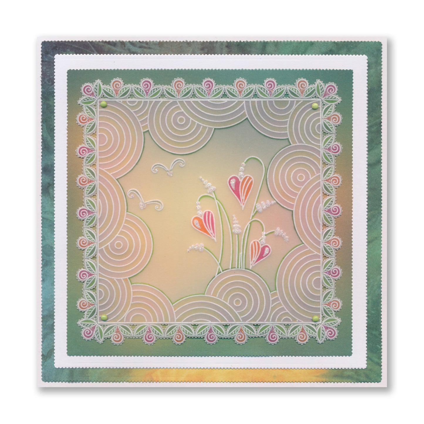 Doodle Landscapes -  Flowers in Spring and Sunrise Flowers A5 Square Groovi Plate Duo