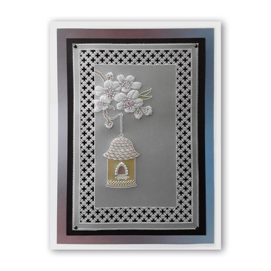 Linda's 123 - Blue Tits A4 Square Groovi Plate