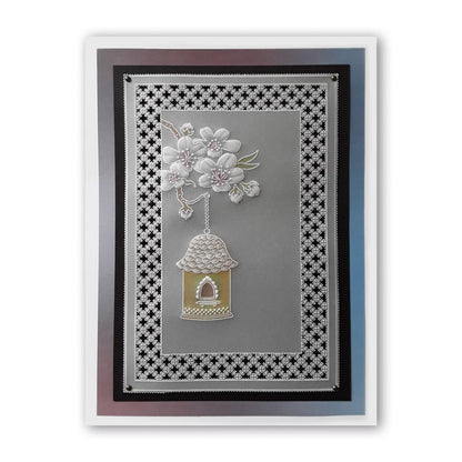 Linda's 123 - Blue Tits A4 Square Groovi Plate