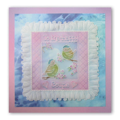 Linda's 123 - Blue Tits A4 Square Groovi Plate