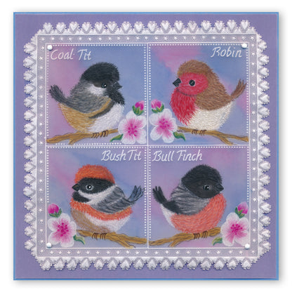 Linda's 123 - Blue Tits A4 Square Groovi Plate