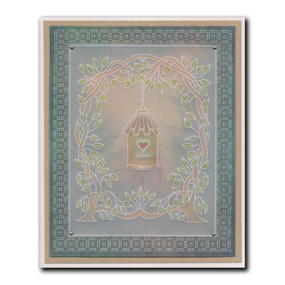 Linda's 123 - Blue Tits A4 Square Groovi Plate