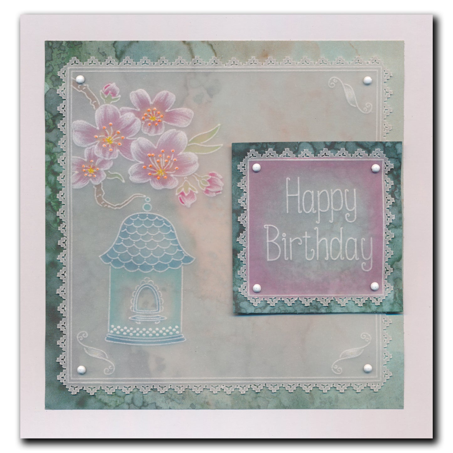 Linda's 123 - Blue Tits A4 Square Groovi Plate