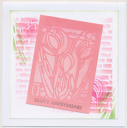 Art Nouveau Snowdrops & Tulips A5 Stencil Duo