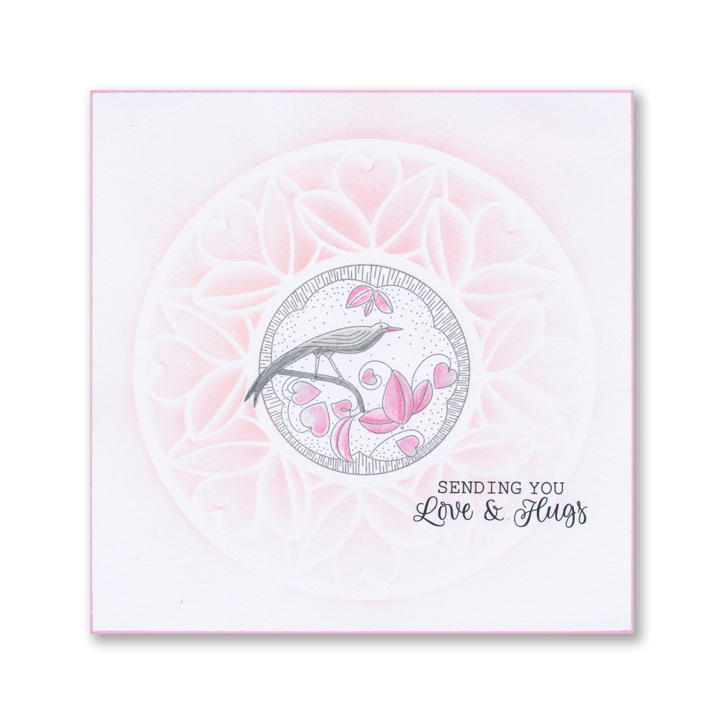 Barbara's Lovebird - Two Way Overlay A5 Square Stamp & Mask Set