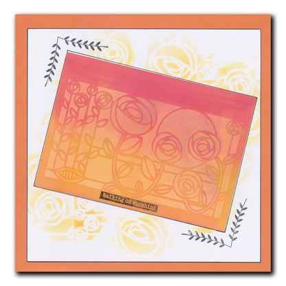 Art Nouveau Bed of Roses A5 Stencil